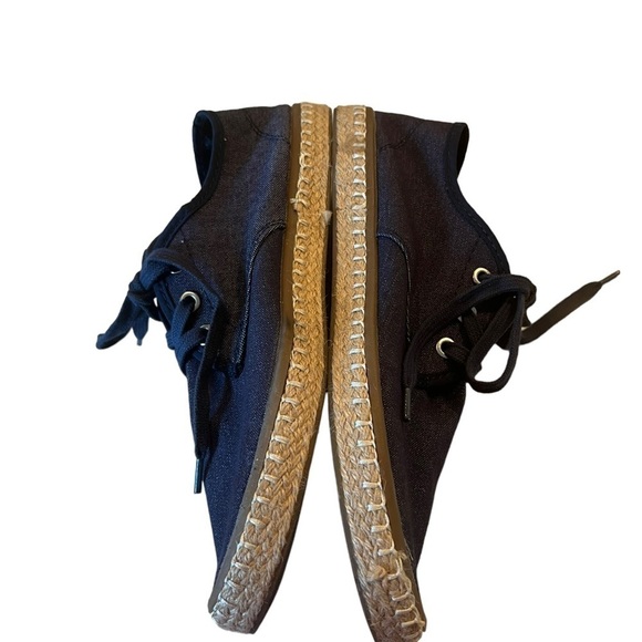 Sun Stone Zane Navy Denim Espadrille Sneaker Mens 8M W 9 Lace Up Beach Casual - Picture 10 of 13